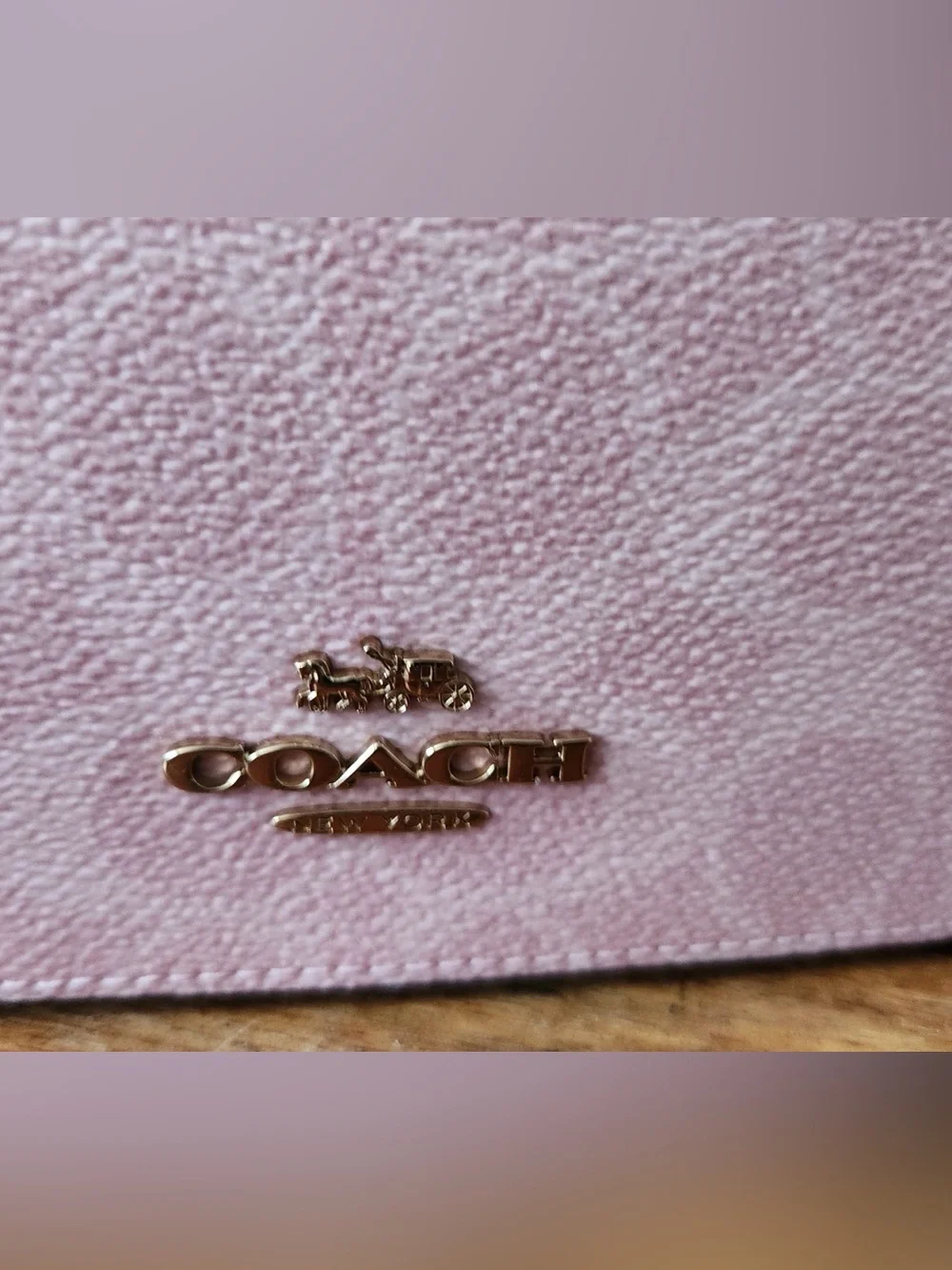Coach Powder Pink Signature Canvas Cosmetic Case with Gold Hardware